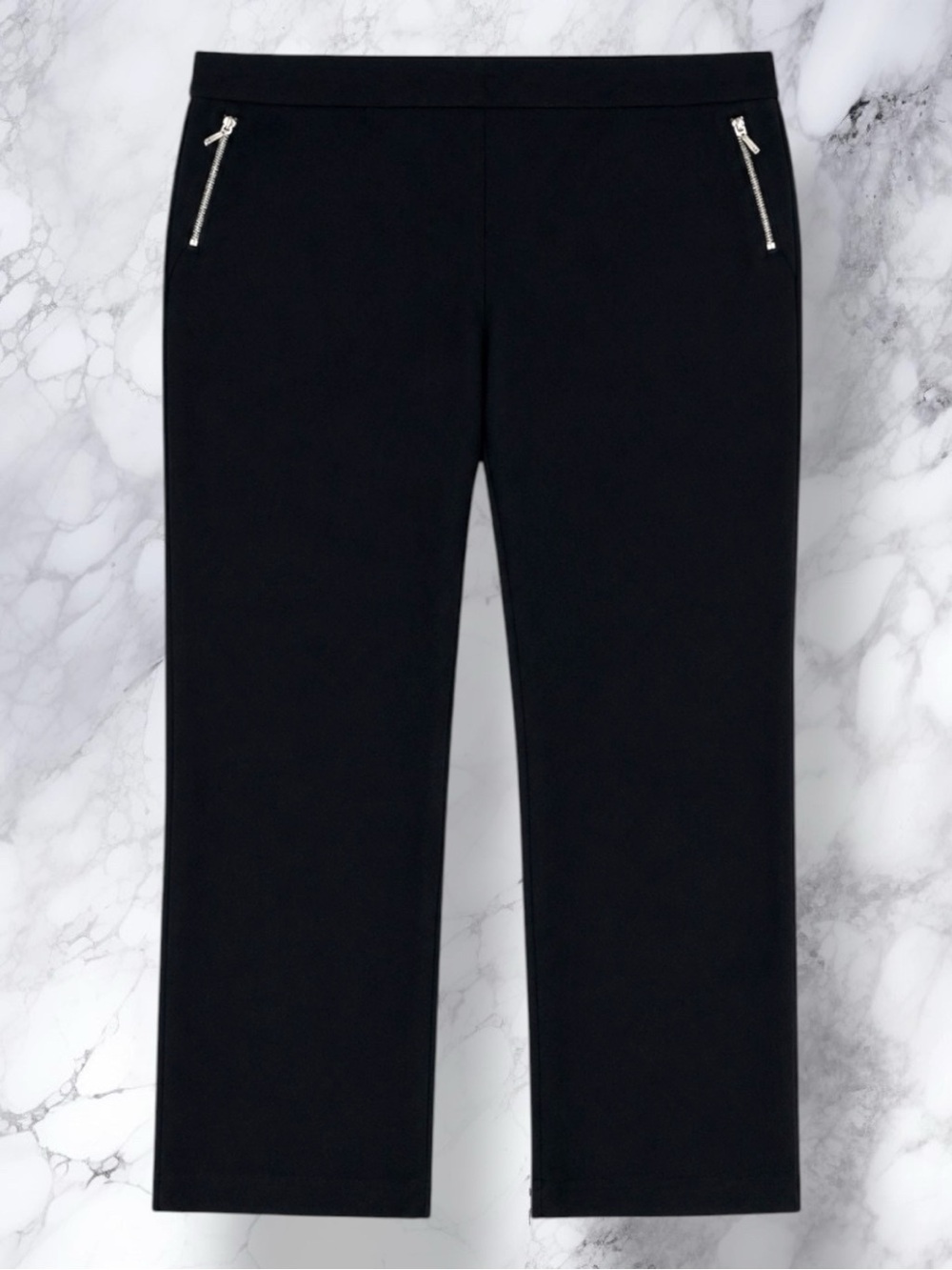 Anne Klein Pants Black Tailored Zipper Accent Straight Leg Trousers Corpcore 10